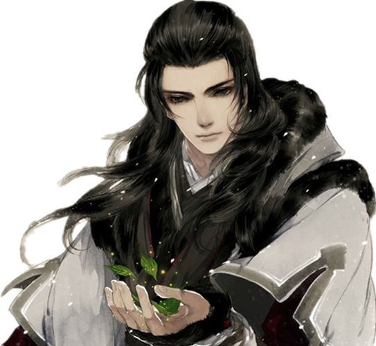 黑色大衣男子古风立绘