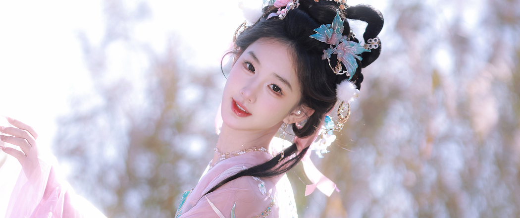 黄玉瑶国风大典 粉色古装可爱美女3440x1440带鱼屏壁纸
