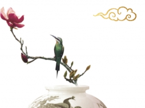 中国风，叶子，古风，配饰，花瓶