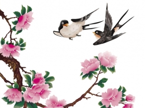 插画喜鹊素材工笔画