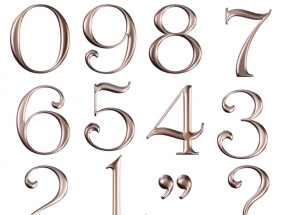 金属质感数字