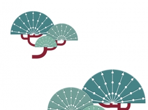 国潮国风松柏插画