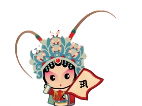 国潮女性可爱戏曲人物元素