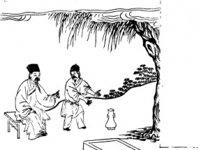 中国古人物线稿插画素材