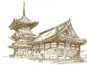 古建筑手绘