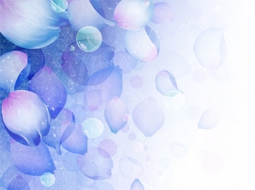 紫色梦幻花瓣边框纹理