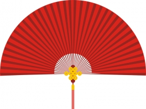 中国风红色扇子