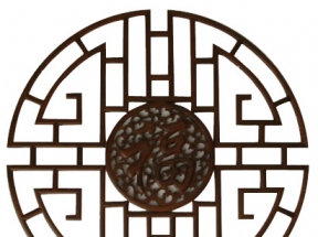 古风黑色圆形屏风